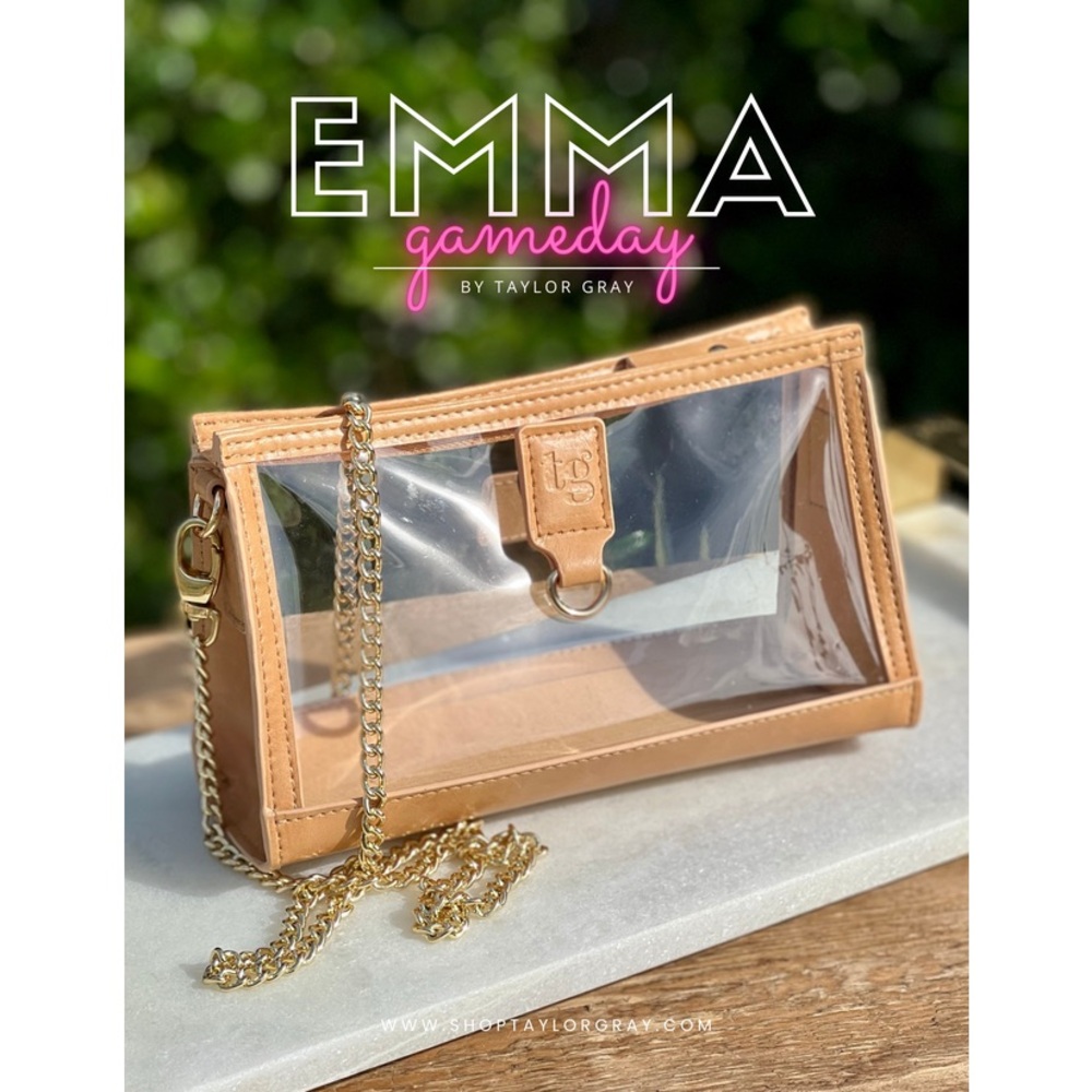 Taylor Emma Clear Tan Clutch